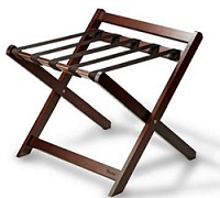 Portamaletas madera con respaldo